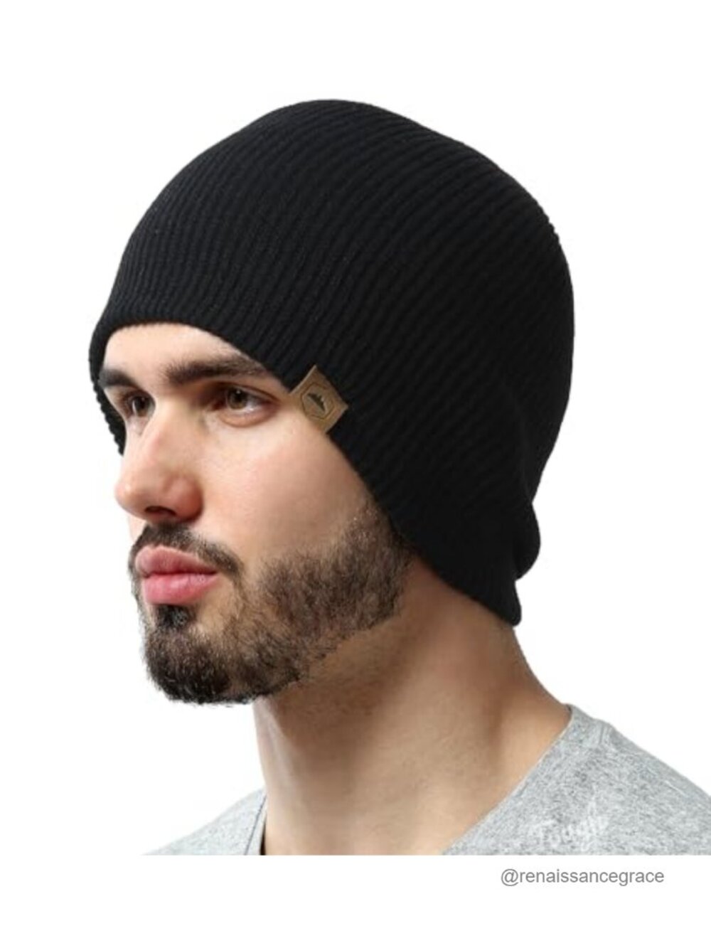 Ribbed Beanie Hat Stretch Fit Knit Winter Hat